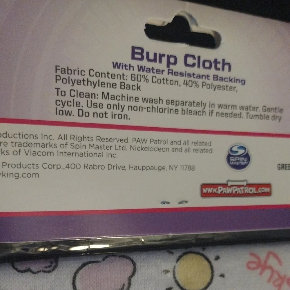 Nickelodeon Paw Patrol Skye Burp Cloth - Pink and White